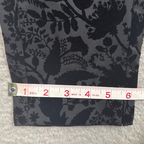 Soft Surroundings Velvet Burnout Black Skinny Pants Size M Boho Whimsygoth Fairy - Picture 6 of 9